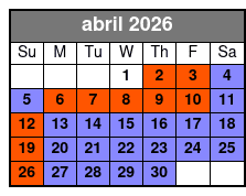 Aquatica Fun Card  abril Schedule