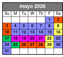 Aquatica Fun Card  mayo Schedule