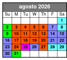 Aquatica Fun Card  agosto Schedule
