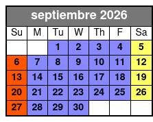 Aquatica Fun Card  septiembre Schedule