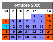 Aquatica Fun Card  octubre Schedule