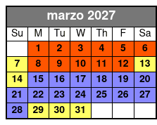 Aquatica Fun Card  marzo Schedule