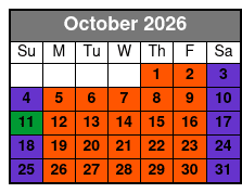 Aquatica octubre Schedule