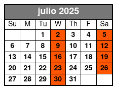Orlando City Tour julio Schedule