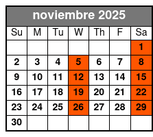 Orlando City Tour noviembre Schedule