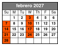 Orlando City Tour febrero Schedule