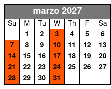 Orlando City Tour marzo Schedule
