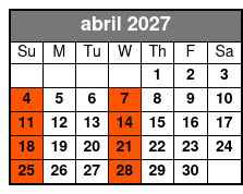 Orlando City Tour abril Schedule