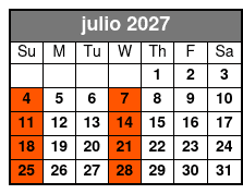 Orlando City Tour julio Schedule