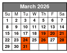 Swim with the Manatees marzo Schedule