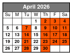 Swim with the Manatees abril Schedule