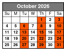 Swim with the Manatees octubre Schedule