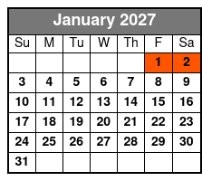 Swim with the Manatees enero Schedule