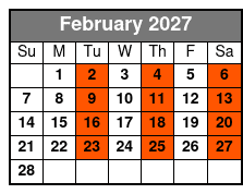 Swim with the Manatees febrero Schedule