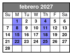 Dolphin Encounter Tour febrero Schedule