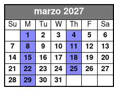 Dolphin Encounter Tour marzo Schedule
