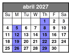 Dolphin Encounter Tour abril Schedule