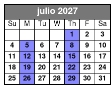 Dolphin Encounter Tour julio Schedule