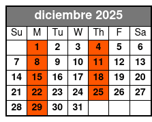 Captain Memos Pirate Cruise diciembre Schedule
