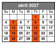 Captain Memos Pirate Cruise abril Schedule