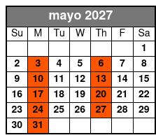 Captain Memos Pirate Cruise mayo Schedule