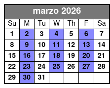 Kennedy Space Center Tour & Airboat Safari marzo Schedule