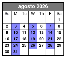 Kennedy Space Center Tour & Airboat Safari agosto Schedule