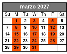 Kennedy Space Center Tour & Airboat Safari marzo Schedule