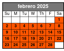 5-Day Pass febrero Schedule