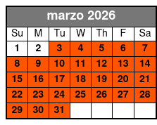 5-Day Pass March Schedule