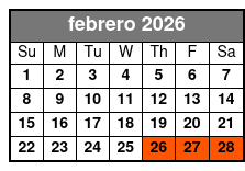 30-Minute Airboat Tour February Schedule