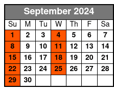 Orlando City Sightseeing Tour septiembre Schedule