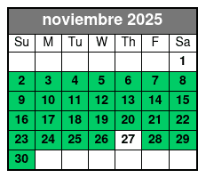 1-Hour Evening Airboat Ride noviembre Schedule