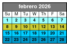 1-Hour Evening Airboat Ride febrero Schedule