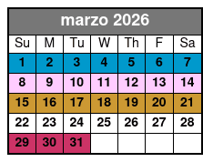 1-Hour Evening Airboat Ride marzo Schedule
