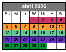1-Hour Evening Airboat Ride abril Schedule