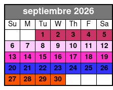 1-Hour Evening Airboat Ride septiembre Schedule