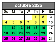 1-Hour Evening Airboat Ride octubre Schedule