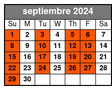 30-Minute Airboat septiembre Schedule