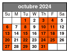 30-Minute Airboat octubre Schedule