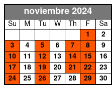 30-Minute Airboat noviembre Schedule