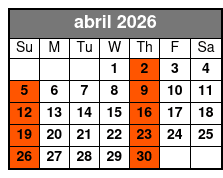 1 Hour-Airboat Boggy Creek abril Schedule