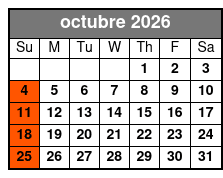 1 Hour-Airboat Boggy Creek octubre Schedule