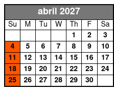 1 Hour-Airboat Boggy Creek abril Schedule