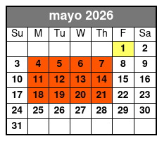 The Orlando Eye (T) May Schedule