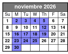 The Orlando Eye (T) November Schedule