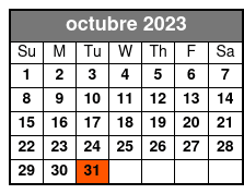 2-Park 3-Day Base + 2-Day Free octubre Schedule