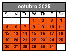 Madame Tussauds Entry octubre Schedule