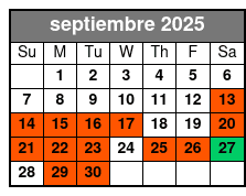 Madame Tussauds + Sea Life (P) septiembre Schedule