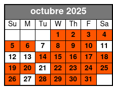 Madame Tussauds + Sea Life (P) octubre Schedule